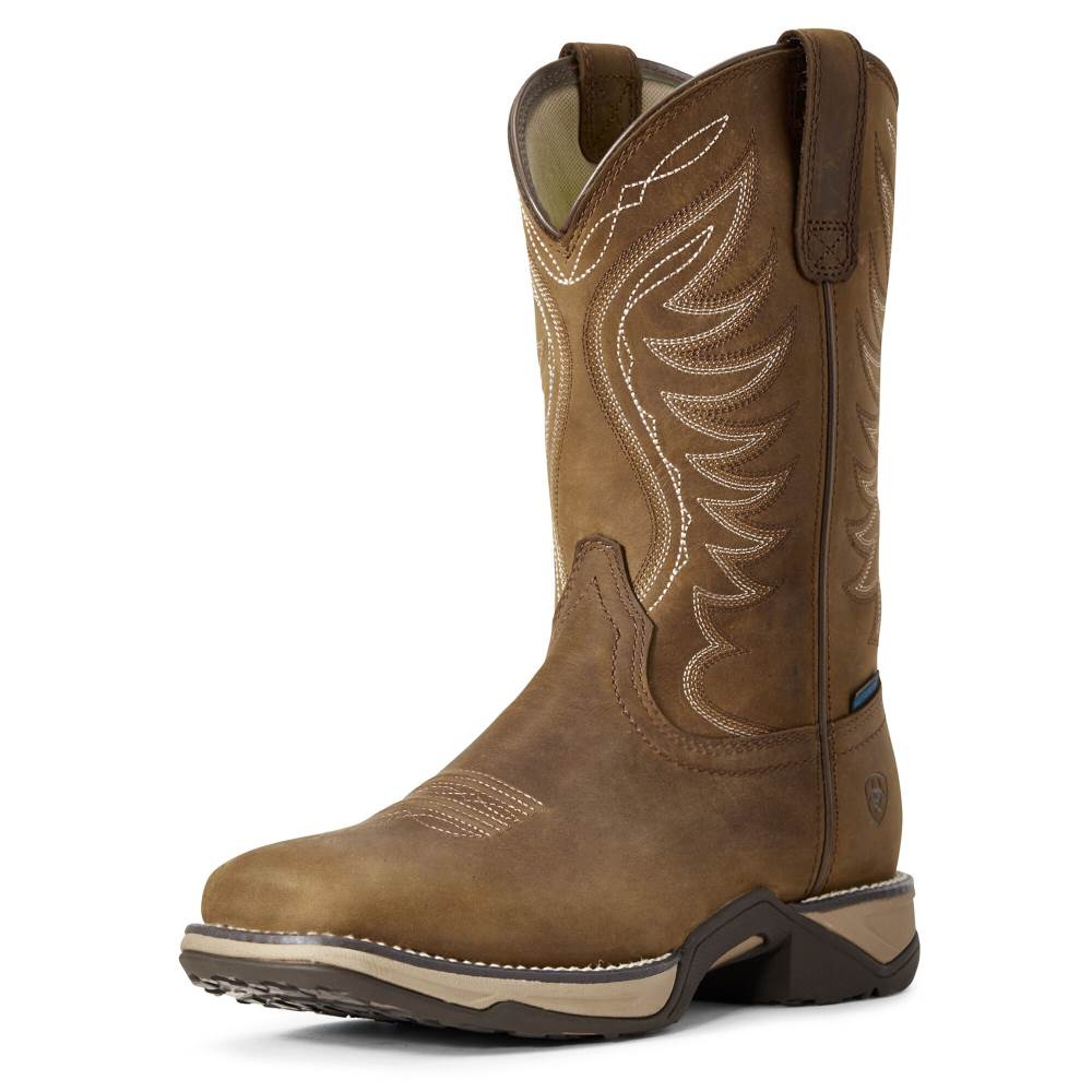 Ariat Anthem Waterproof Western Boot - DISTRESSED BROWN