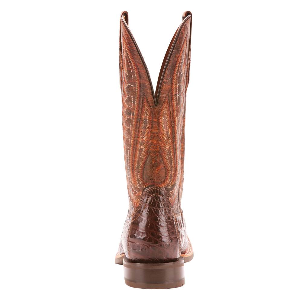 Ariat Double Down Western Boot - ANTIQUE PECAN CAIMAN BELLY