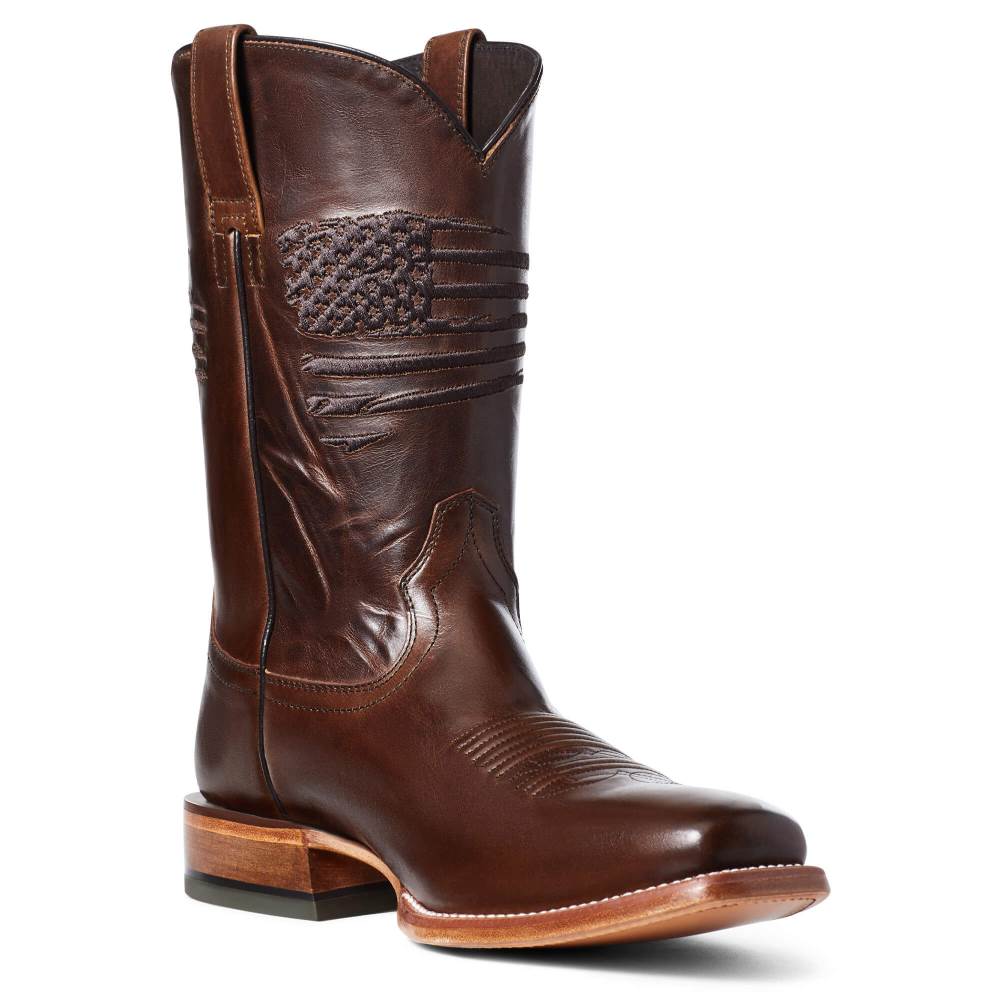 Ariat Circuit Patriot Square Toe Western Boot - BAR TOP BROWN