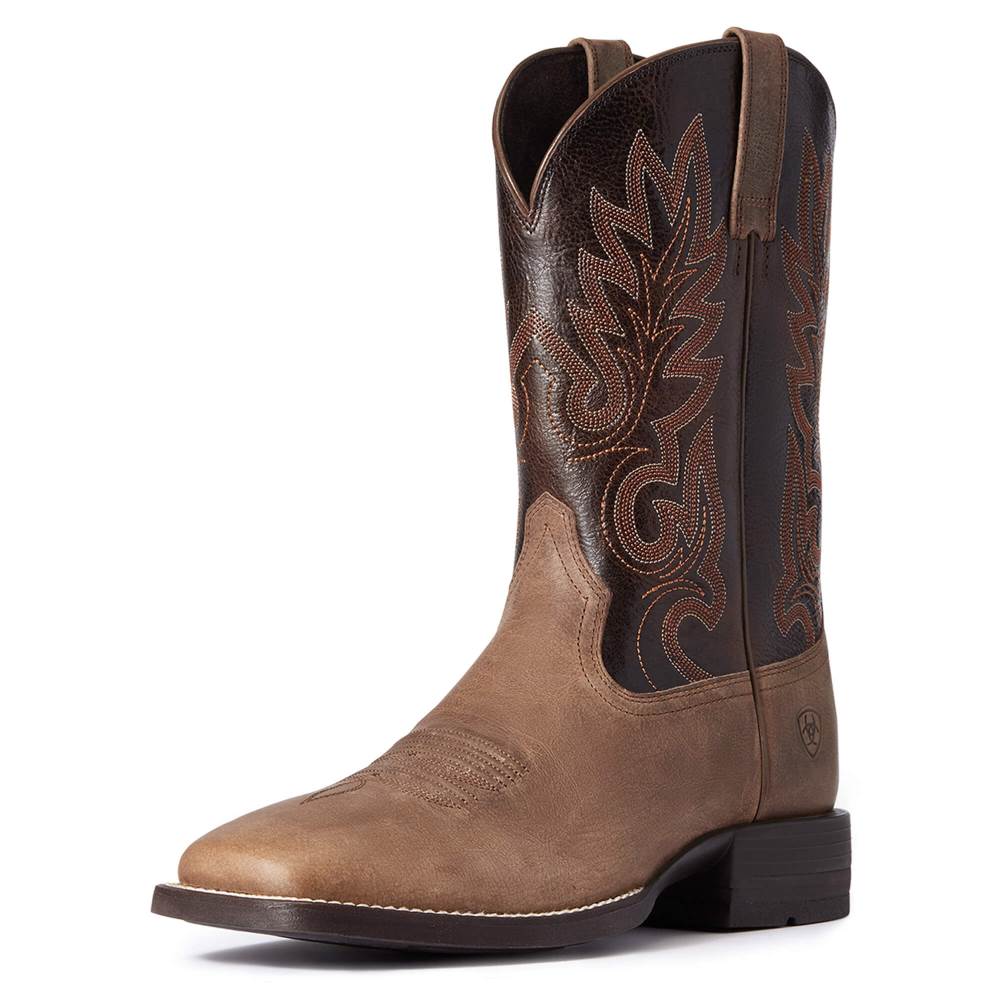 Ariat Layton Western Boot - AUTHENTIC BROWN - Click Image to Close