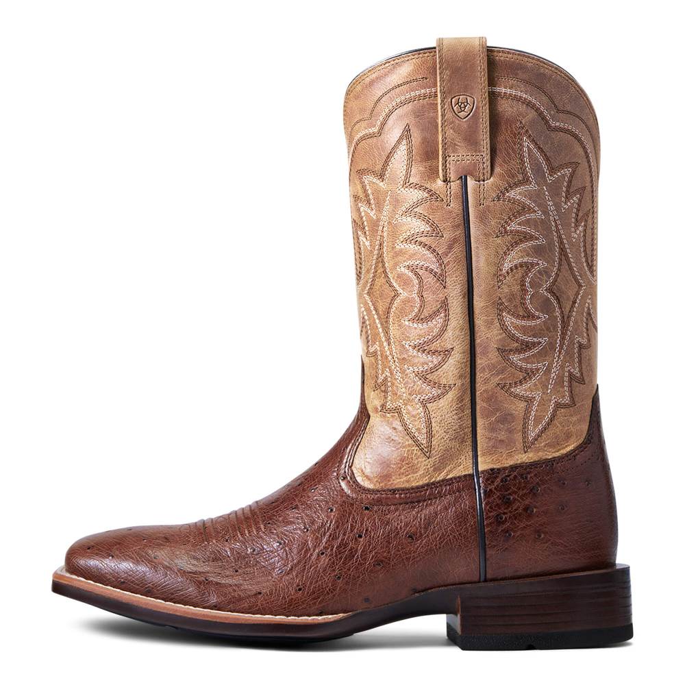 Ariat Night Life Ultra Western Boot - ANTIQUE TABAC SQ OSTRICH