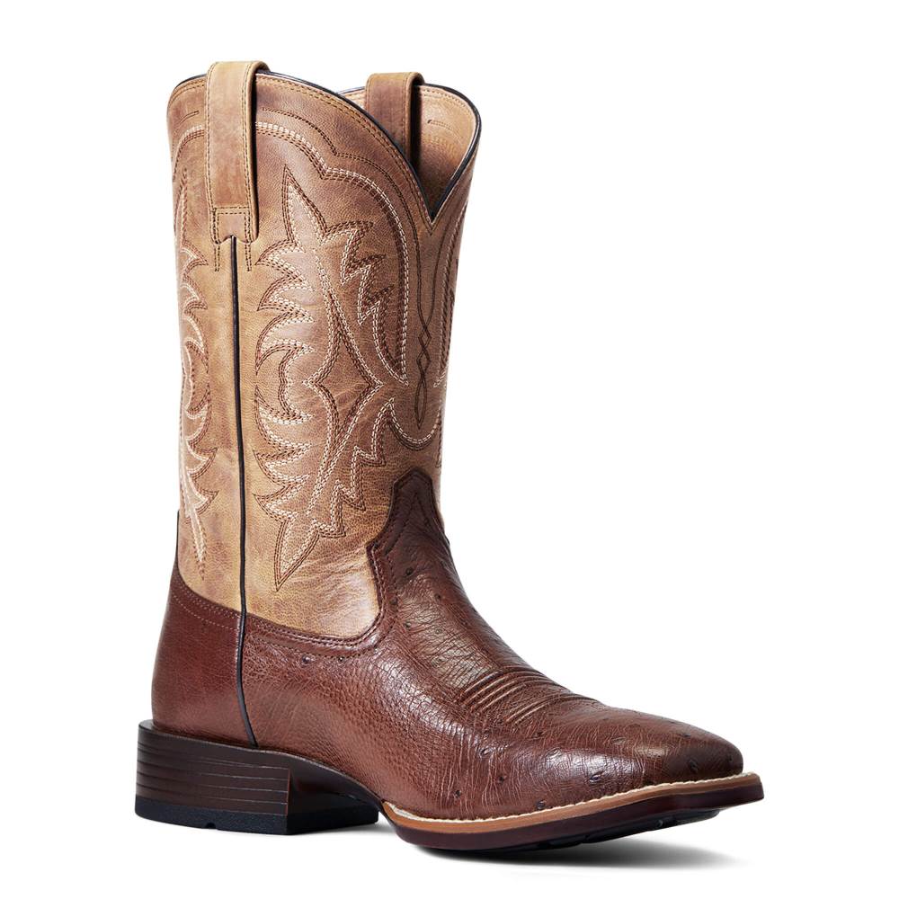 Ariat Night Life Ultra Western Boot - ANTIQUE TABAC SQ OSTRICH