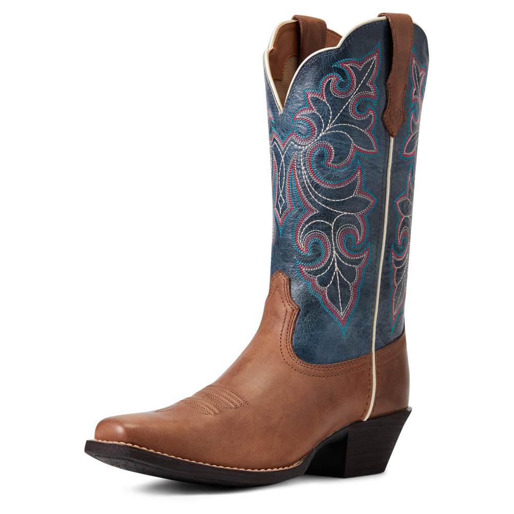 Ariat Round Up Square Toe Western Boot - STORMING BROWN