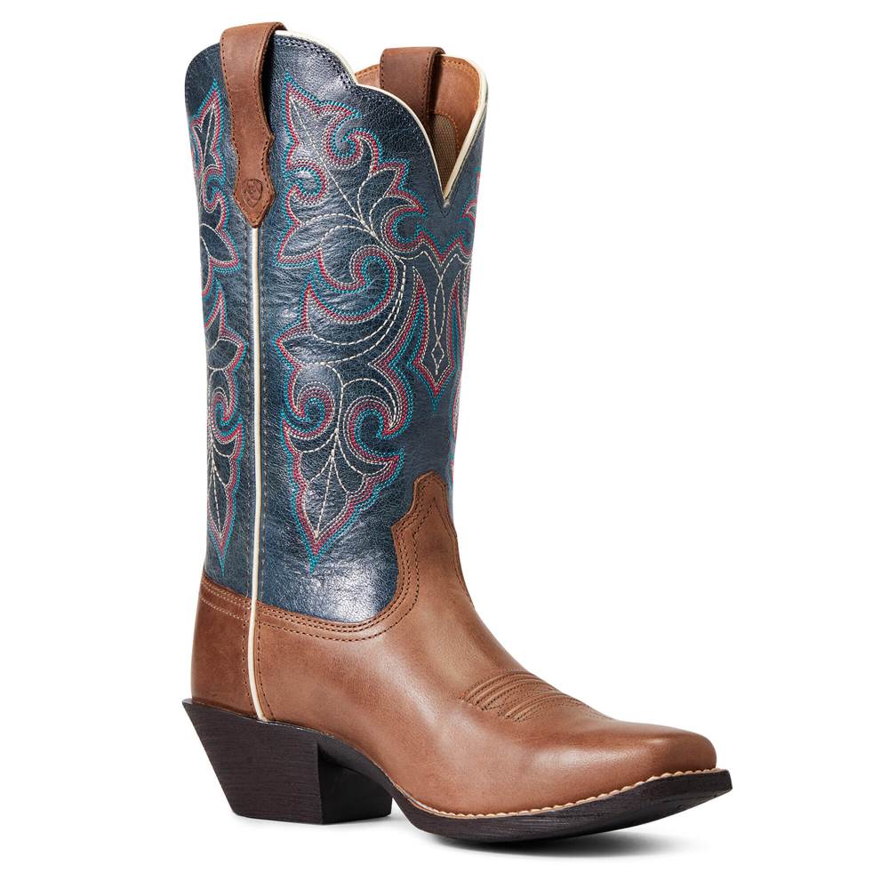 Ariat Round Up Square Toe Western Boot - STORMING BROWN