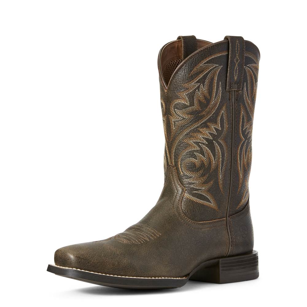 Ariat Sport Herdsman Western Boot - BROOKLYN BROWN - Click Image to Close