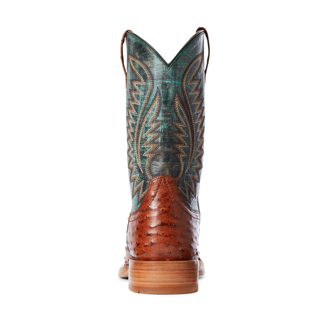 Ariat Gallup Western Boot - BRANDY FULL QUILL OSTRICH