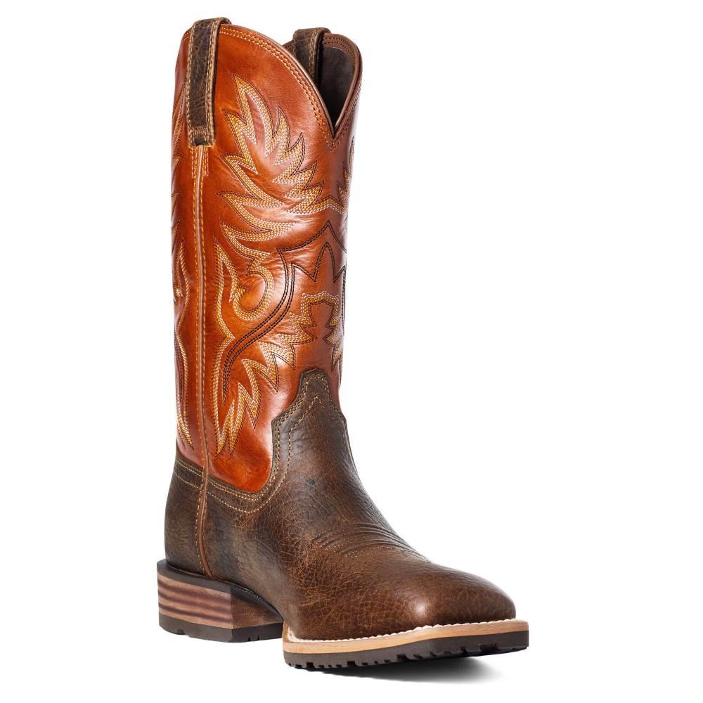 Ariat Hybrid Big Boy Back Zip Western Boot - EARTH/ ORANGE