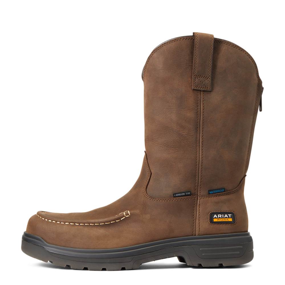 Ariat Turbo Moc Toe Waterproof Carbon Toe Work Boot - MOCHA