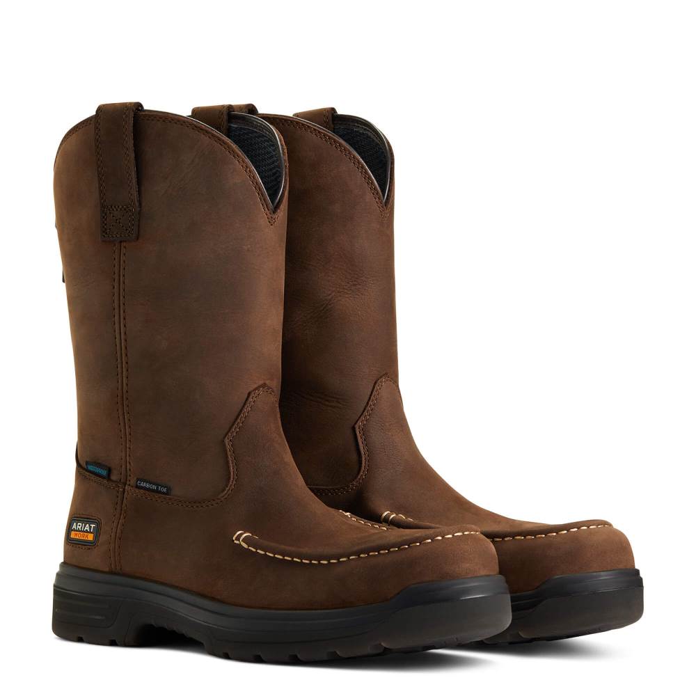 Ariat Turbo Moc Toe Waterproof Carbon Toe Work Boot - MOCHA