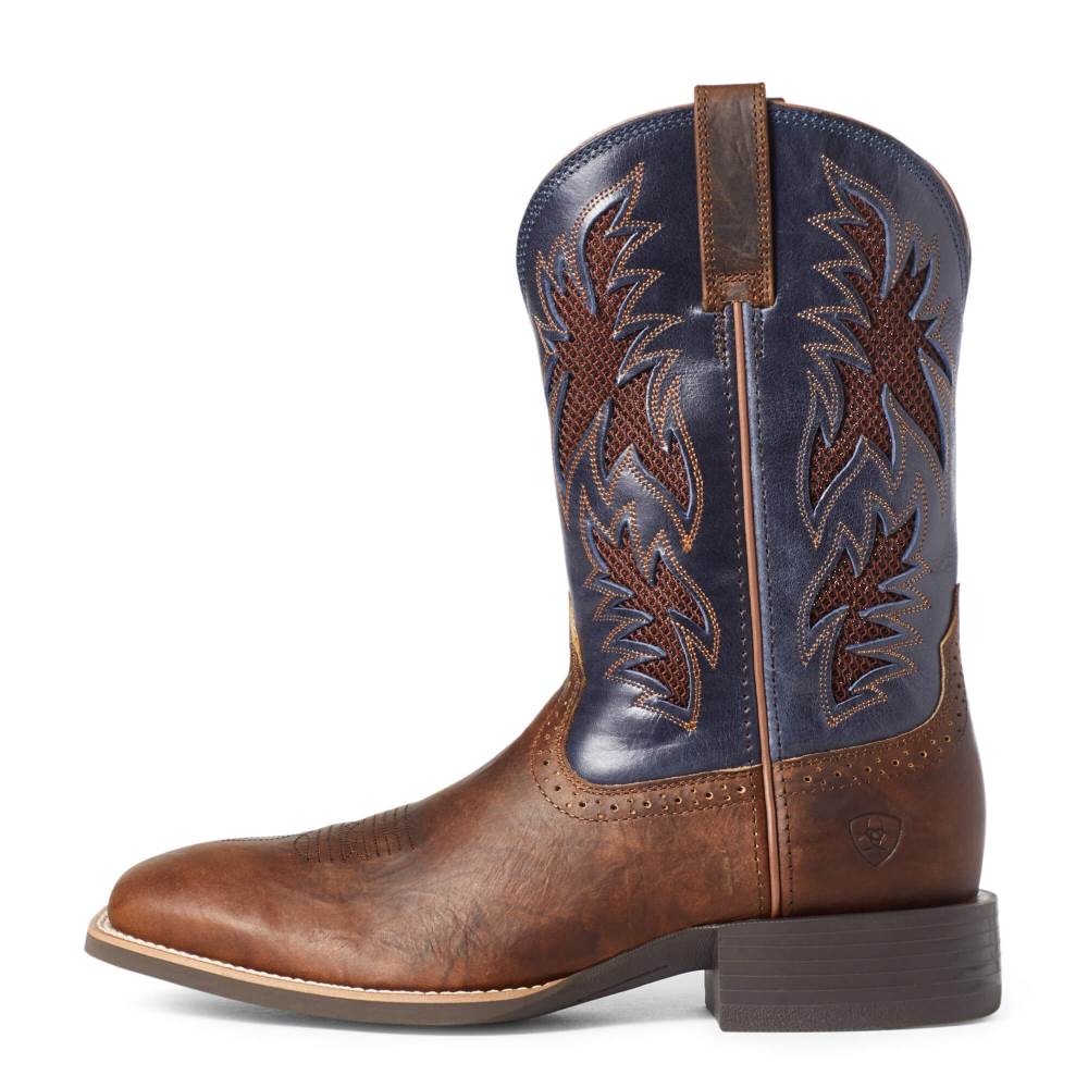 Ariat Sport Cool VentTEK Western Boot - BAR TOP BROWN