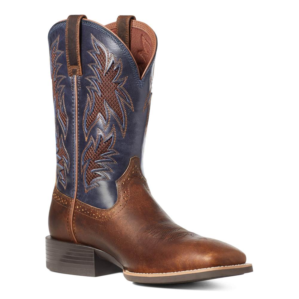 Ariat Sport Cool VentTEK Western Boot - BAR TOP BROWN