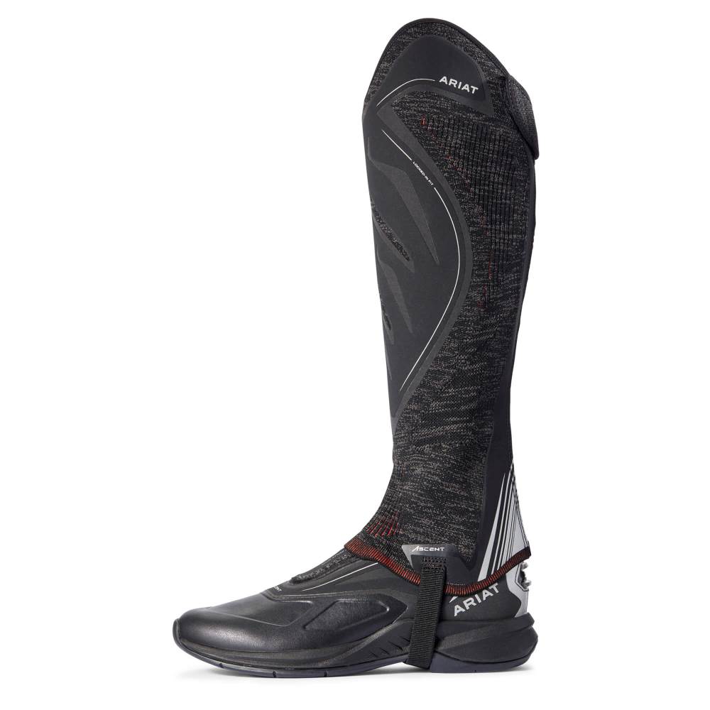 Ariat Ascent Half Chap - BLACK KNIT/RED - Click Image to Close