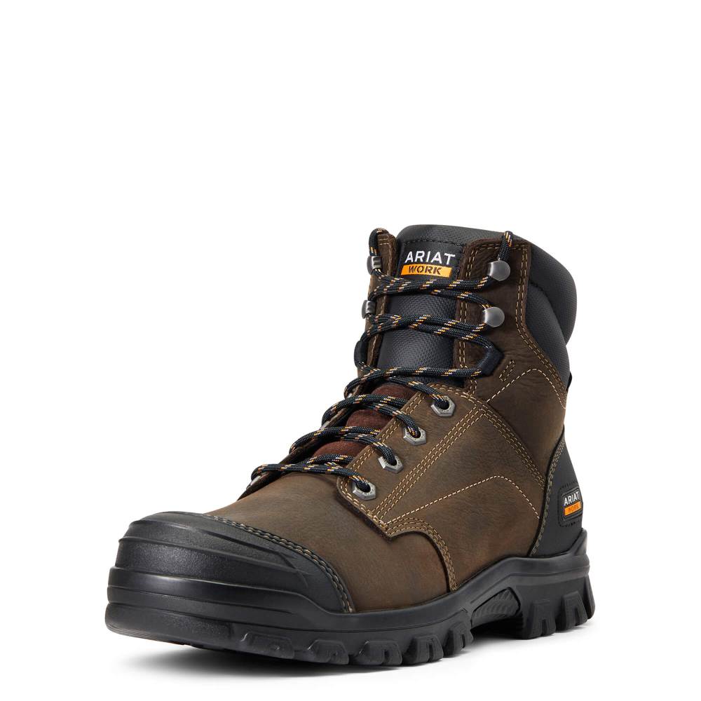 Ariat Treadfast 6" Waterproof Work Boot - DARK BROWN