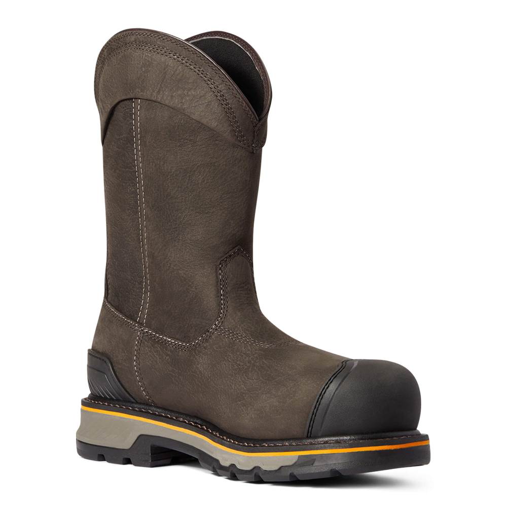 Ariat Stump Jumper Pull-On Waterproof Composite Toe Work Boot - IRON COFFEE