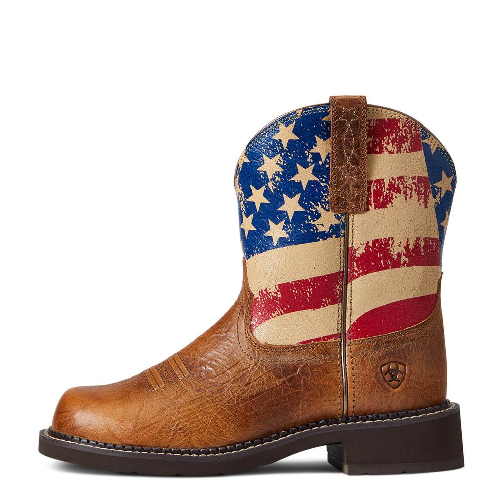 Ariat Fatbaby Heritage Patriot Western Boot - CRACKLED TUMERIC