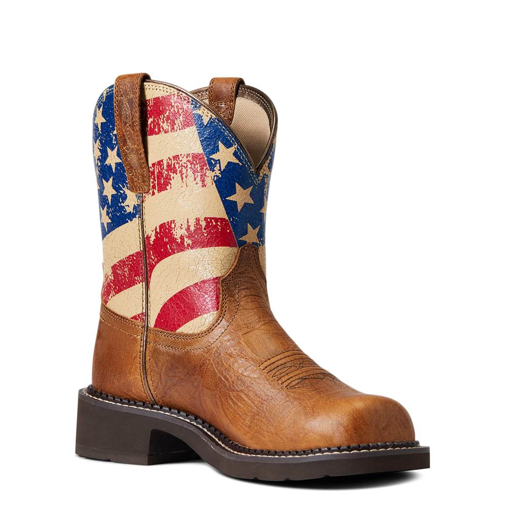 Ariat Fatbaby Heritage Patriot Western Boot - CRACKLED TUMERIC