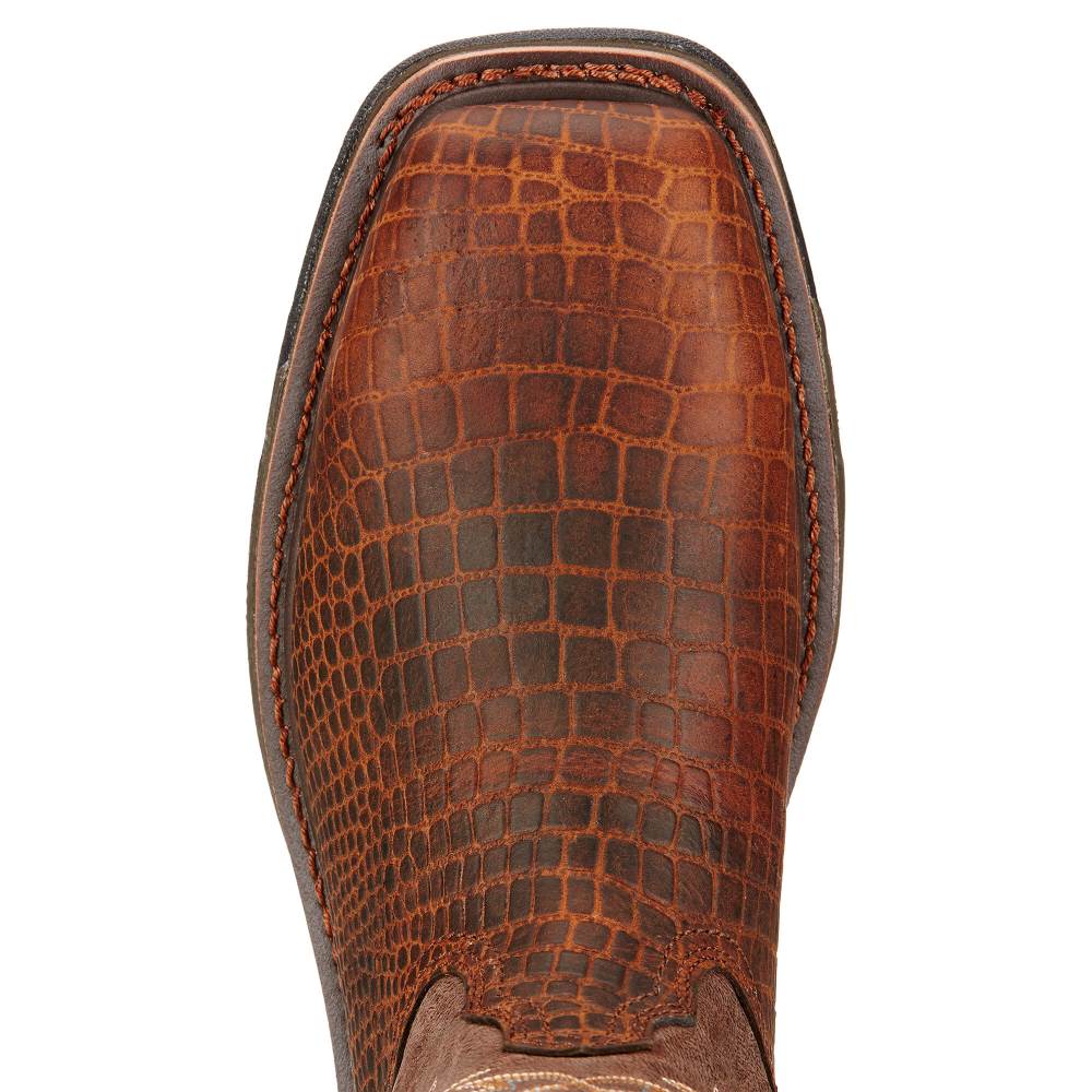 Ariat WorkHog Composite Toe Work Boot - BROWN CROCO PRINT