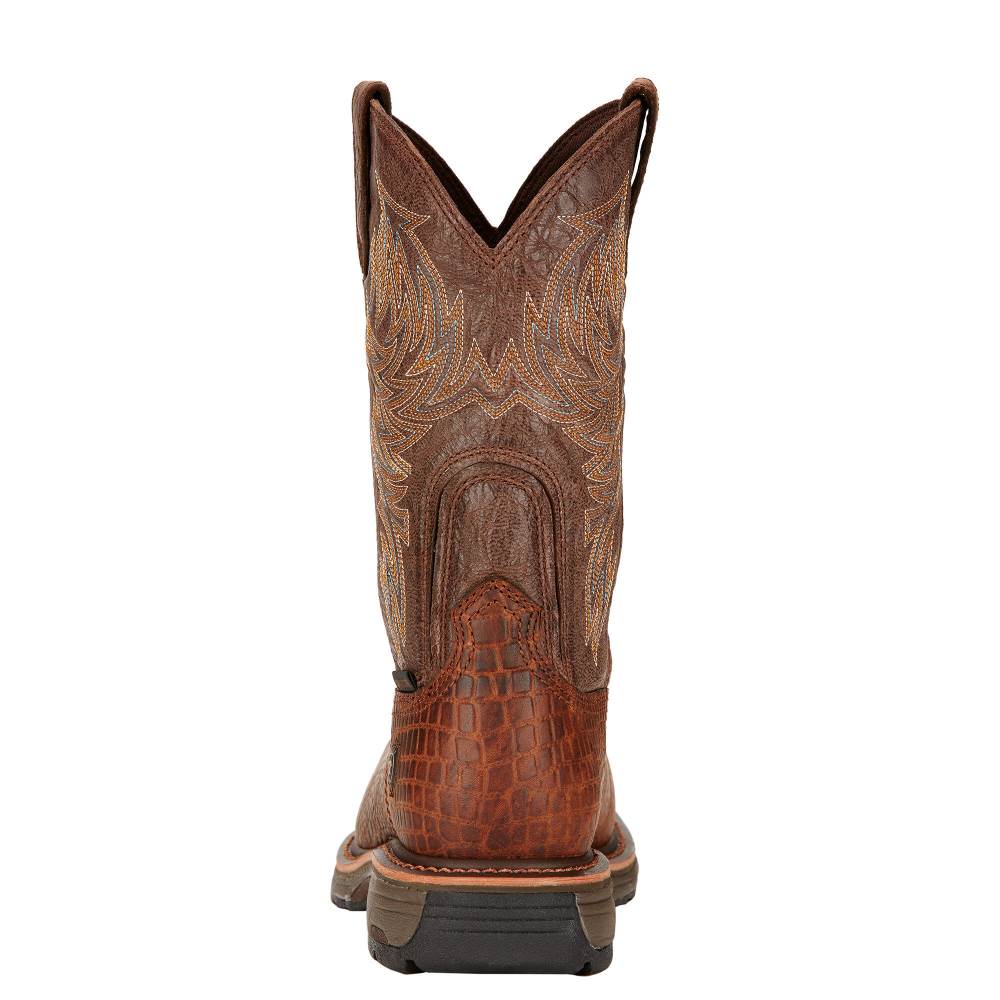 Ariat WorkHog Composite Toe Work Boot - BROWN CROCO PRINT