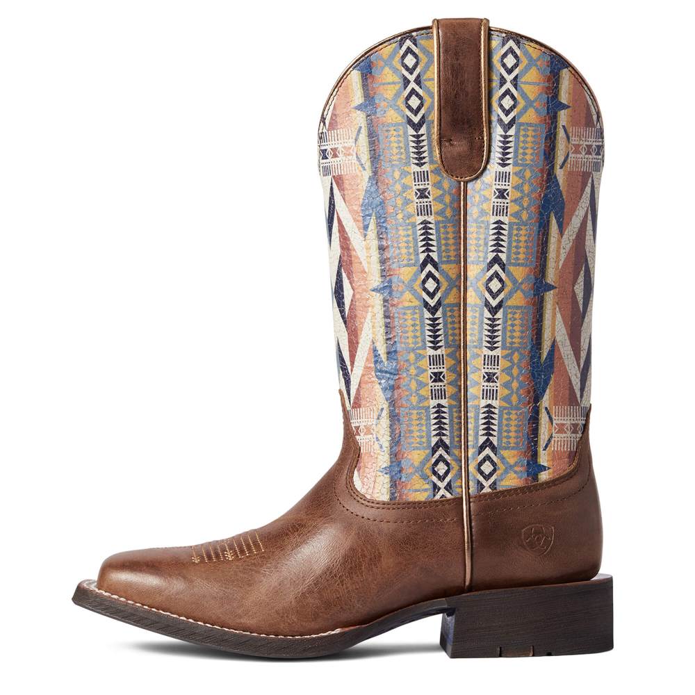 Ariat Pendleton Circuit Savanna Western Boot - DARK TAN