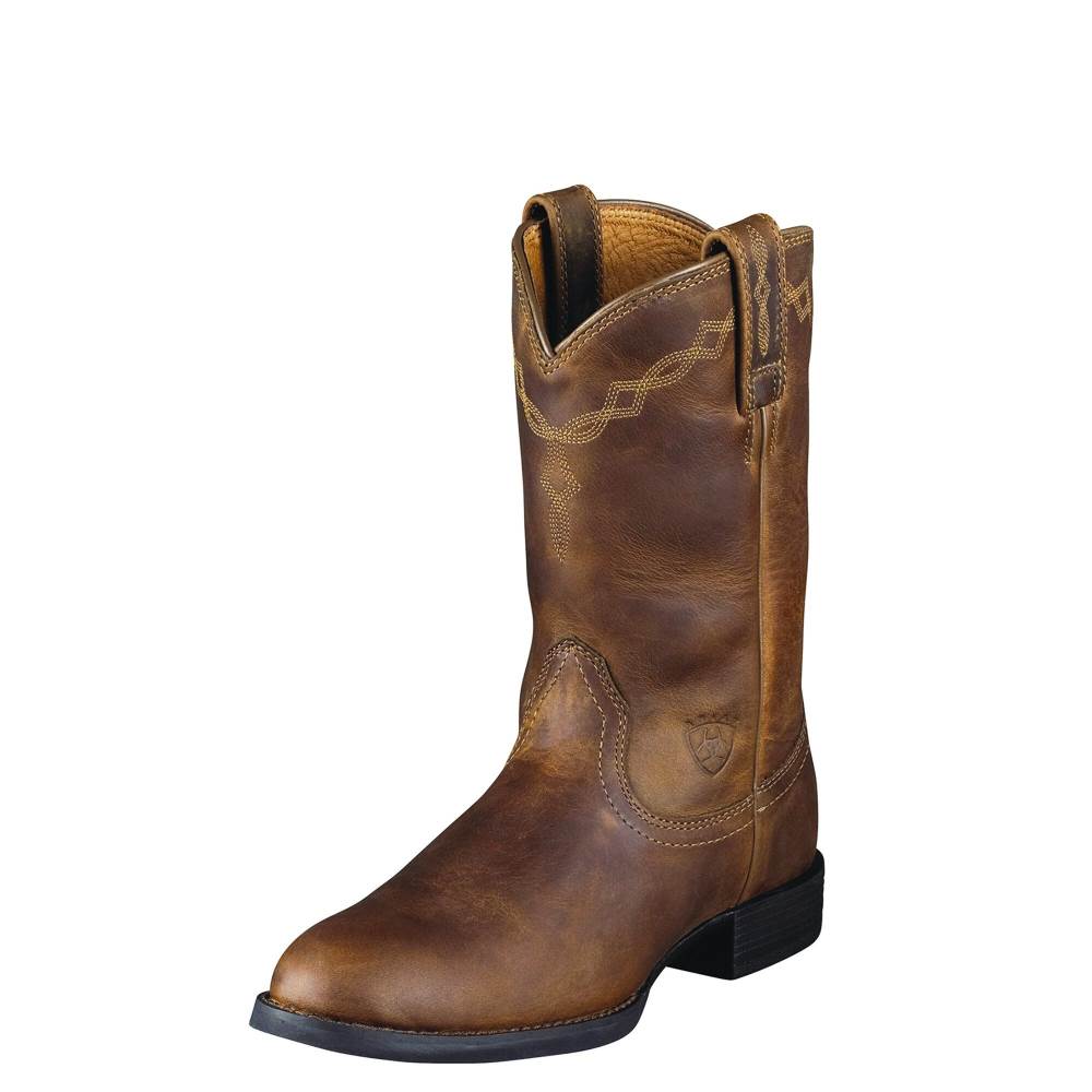 Ariat Heritage Roper Western Boot - DISTRESSED BROWN - Click Image to Close