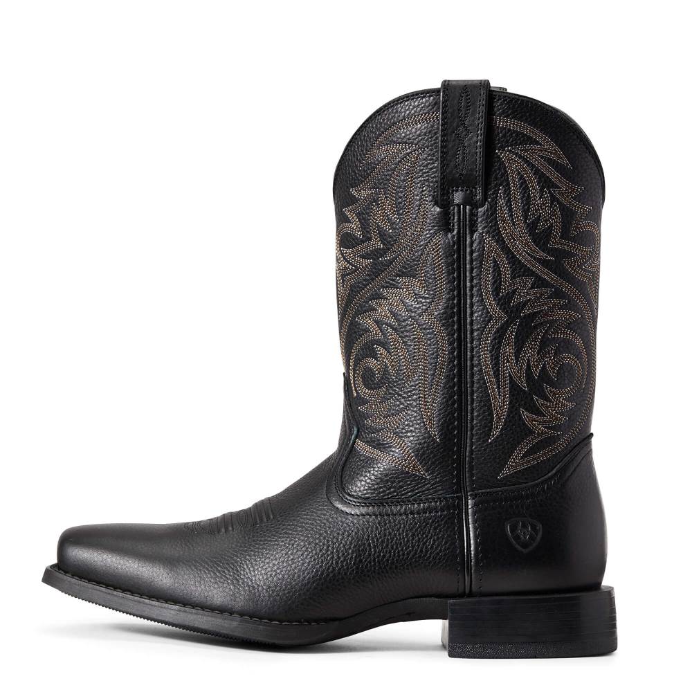 Ariat Sport Herdsman Western Boot - BLACK DEERTAN