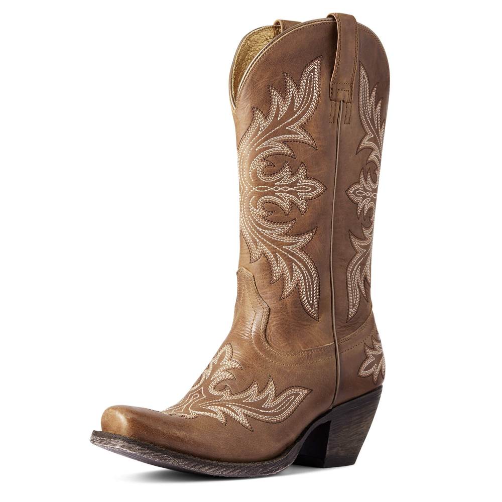 Ariat Circuit Rosewood Western Boot - NATURAL TAN - Click Image to Close