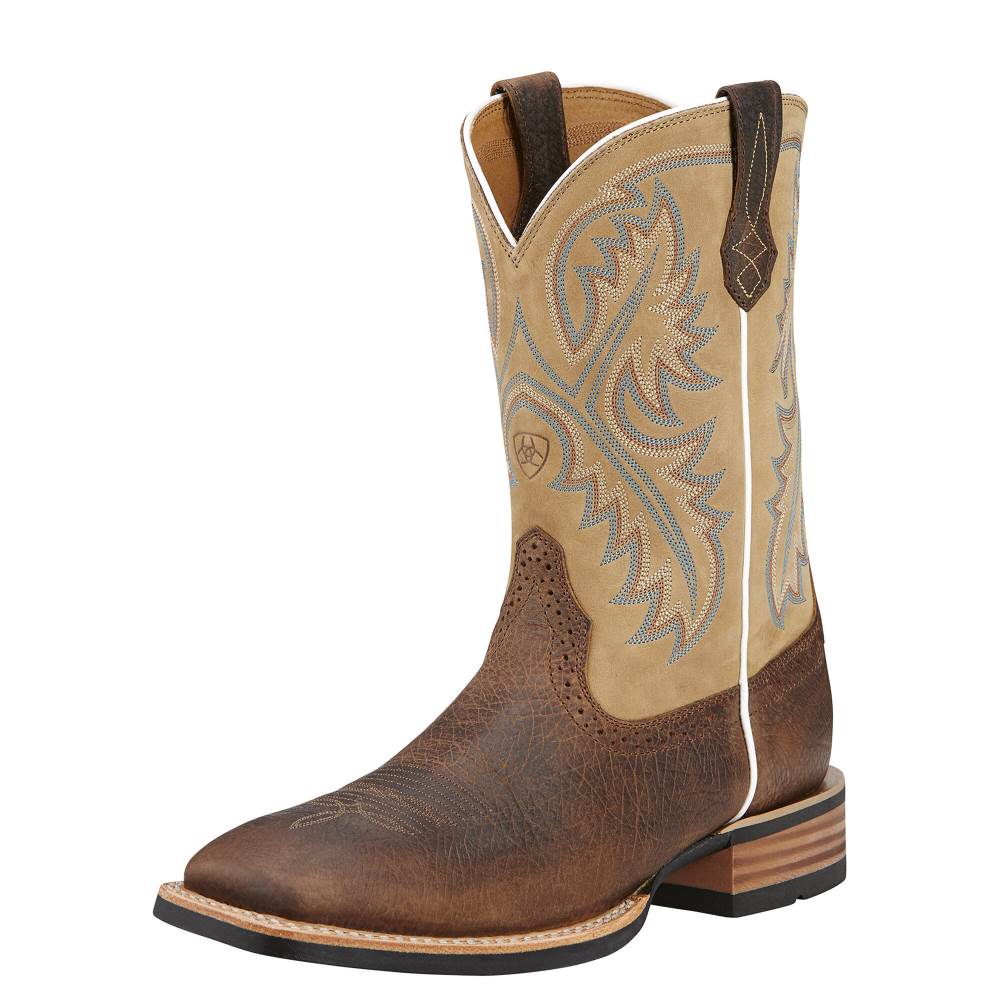 Ariat Quickdraw Western Boot - TUMBLED BARK - Click Image to Close