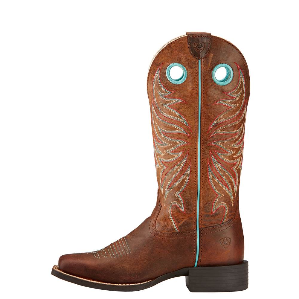 Ariat Round Up Ryder Western Boot - SASSY BROWN