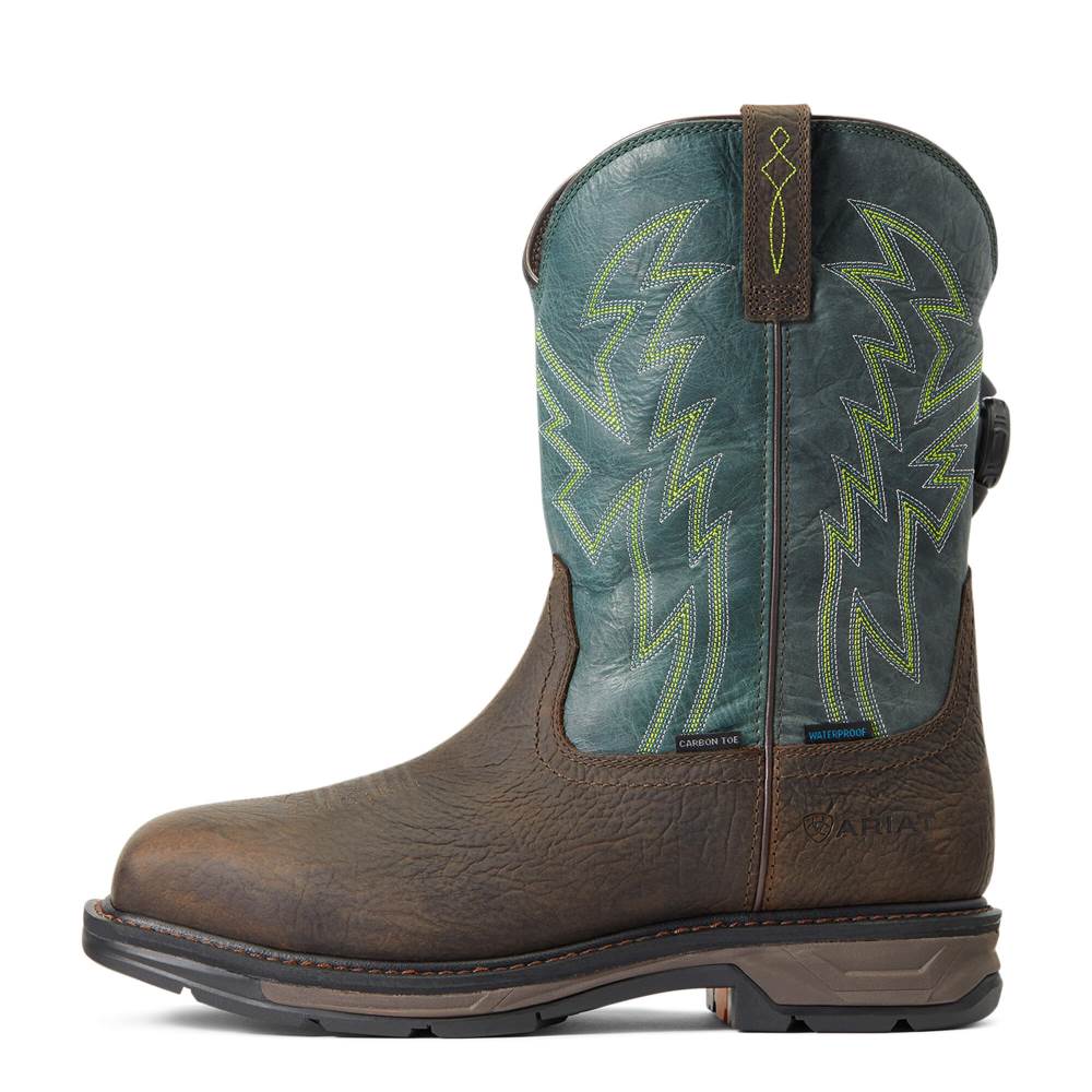 Ariat WorkHog XT BOA Waterproof Carbon Toe Work Boot - BRUIN BROWN