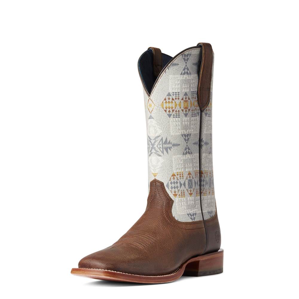 Ariat Circuit Pendleton Western Boot - NOON BROWN - Click Image to Close