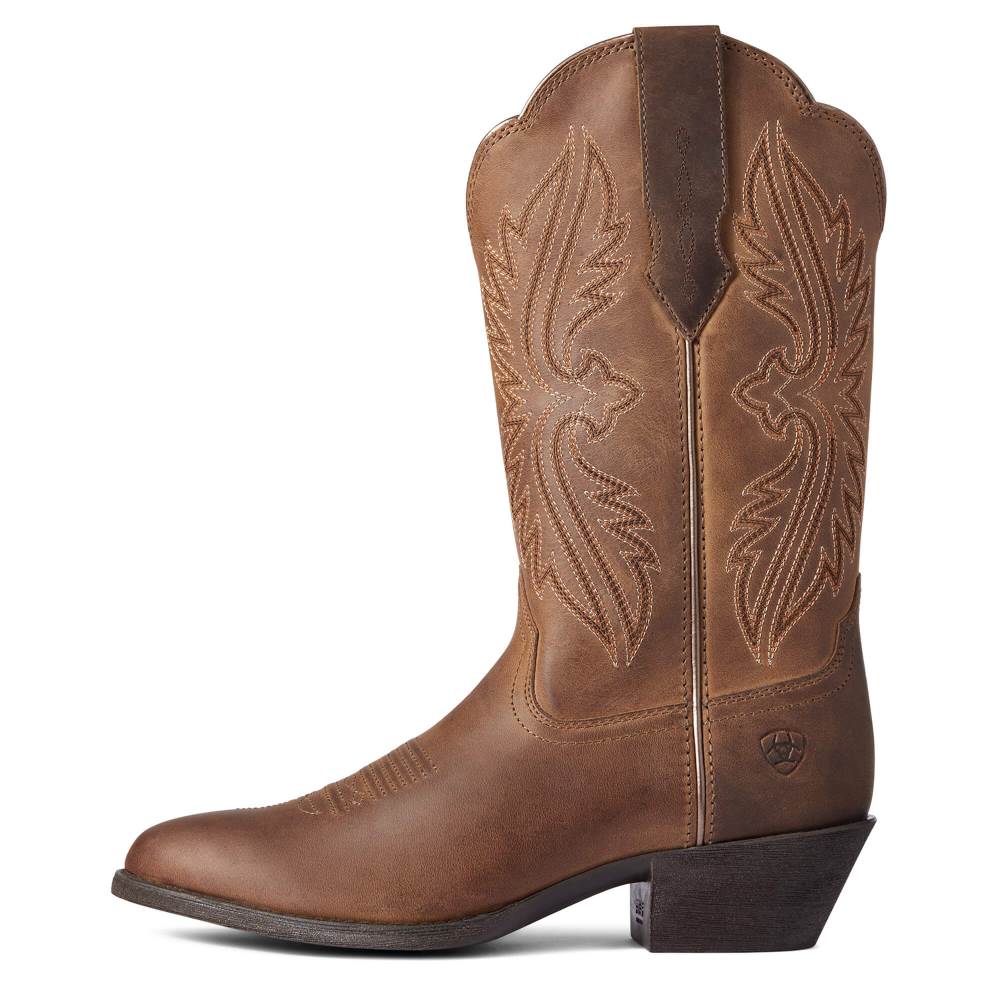 Ariat Heritage R Toe StretchFit Western Boot - DISTRESSED BROWN