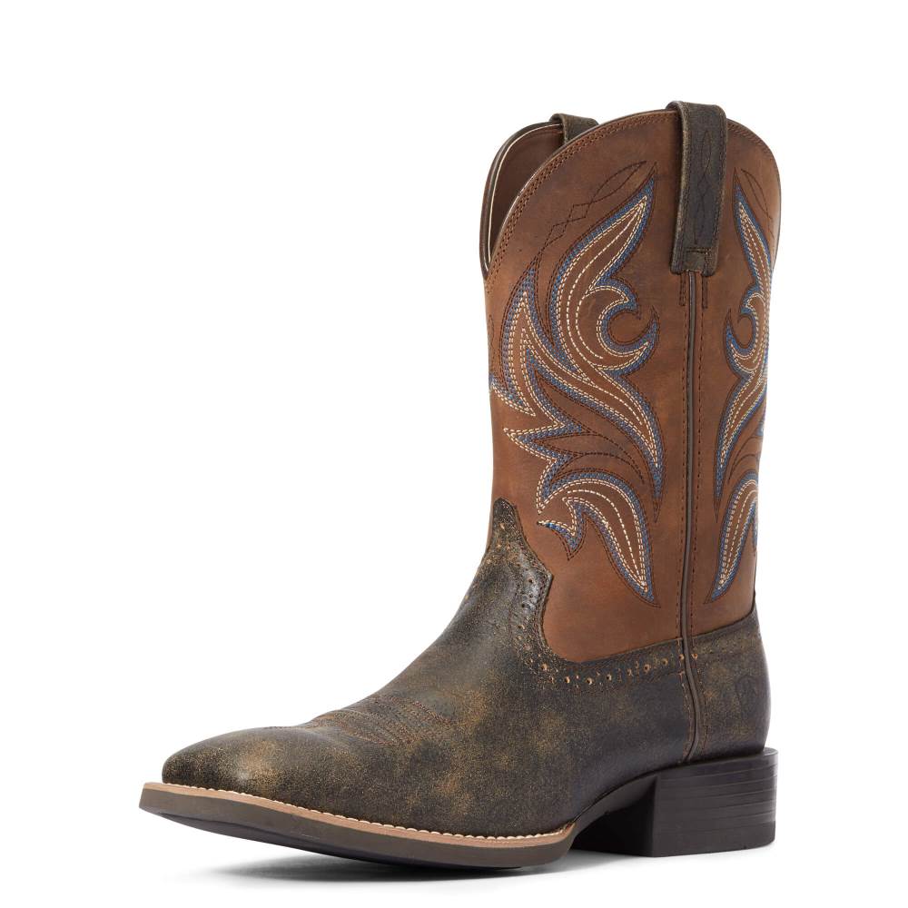 Ariat Sport Knockout Western Boot - BROOKLYN BROWN - Click Image to Close