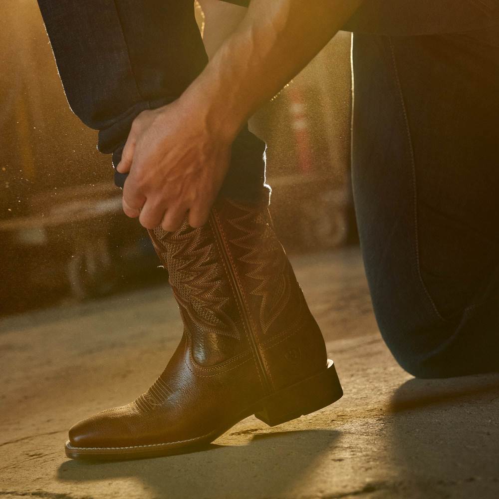 Ariat Sport Knockout Western Boot - BROOKLYN BROWN