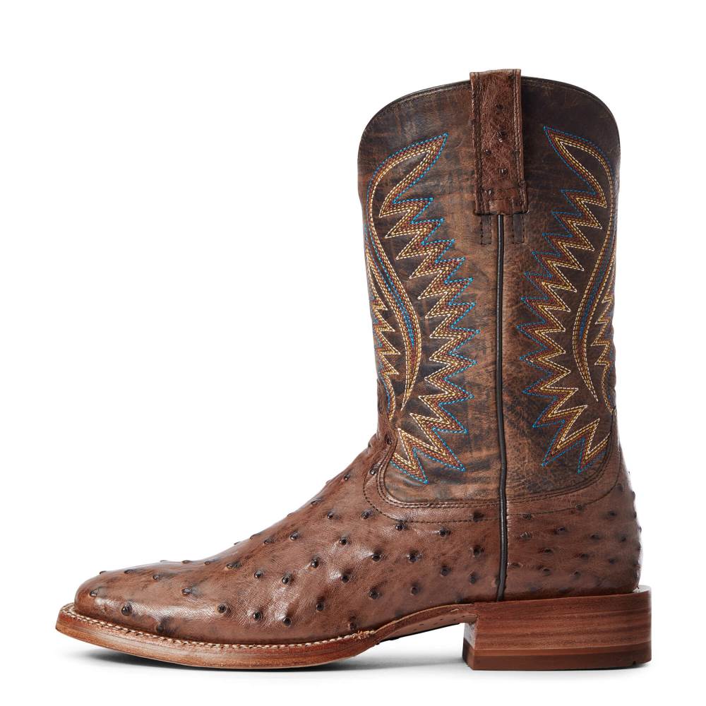 Ariat Gallup Western Boot - MOCHA FULL QUILL OSTRICH