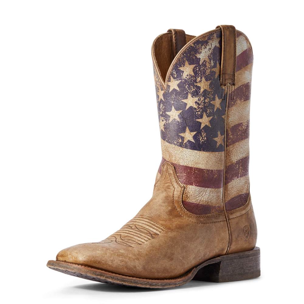 Ariat Circuit Proud Western Boot - NATURALLY DISTRESSED BROWN - Click Image to Close