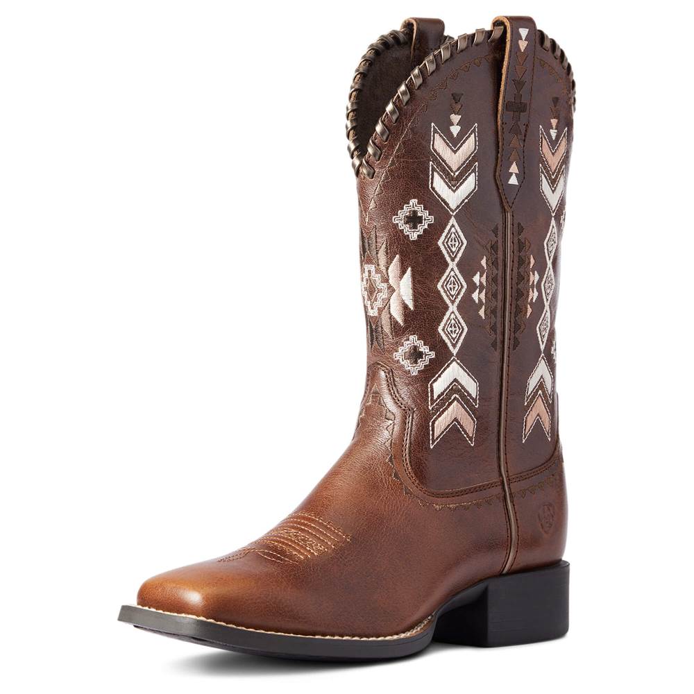 Ariat Round Up Skyler Western Boot - CANYON TAN