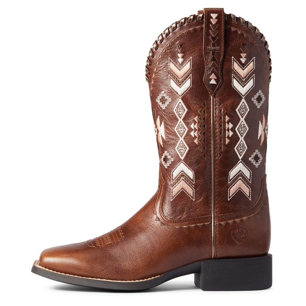 Ariat Round Up Skyler Western Boot - CANYON TAN