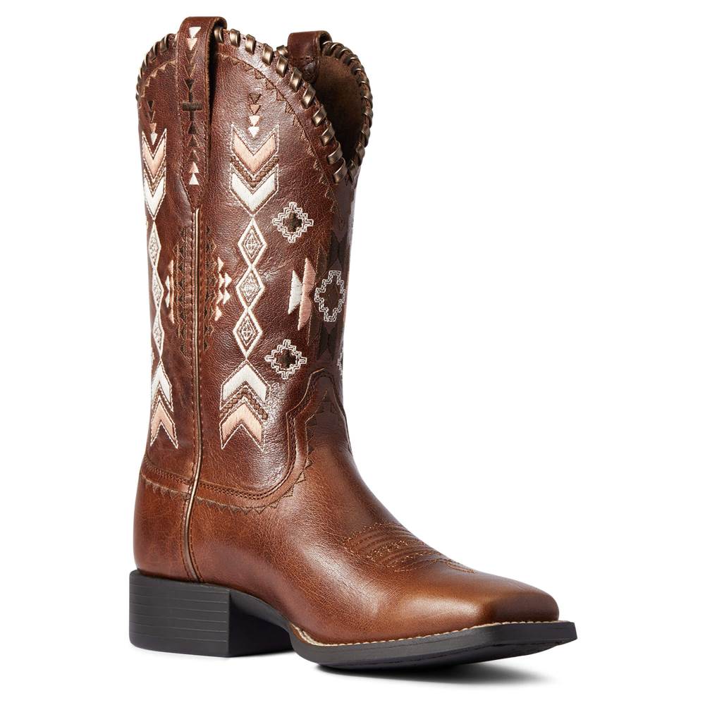 Ariat Round Up Skyler Western Boot - CANYON TAN