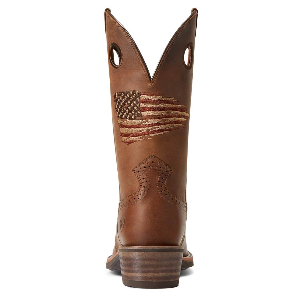 Ariat Roughstock Patriot Western Boot - DISTRESSED BROWN