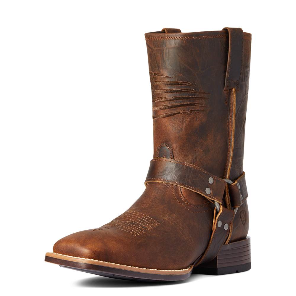 Ariat Harness Patriot Ultra Western Boot - BAR TOP BROWN - Click Image to Close