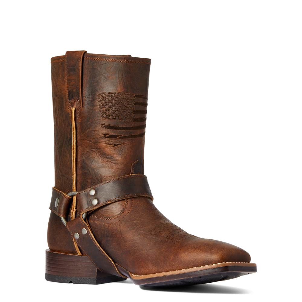 Ariat Harness Patriot Ultra Western Boot - BAR TOP BROWN