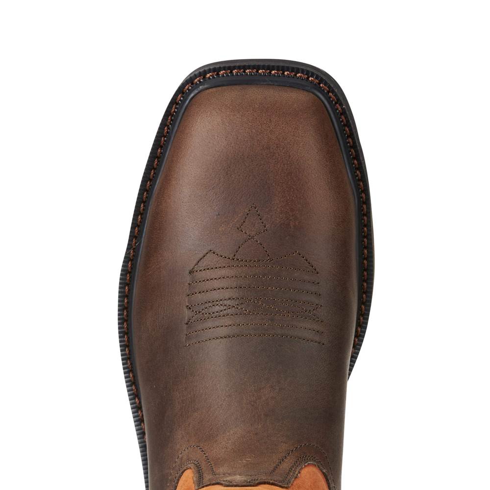 Ariat Groundbreaker Wide Square Toe Steel Toe Work Boot - BROWN EMBER