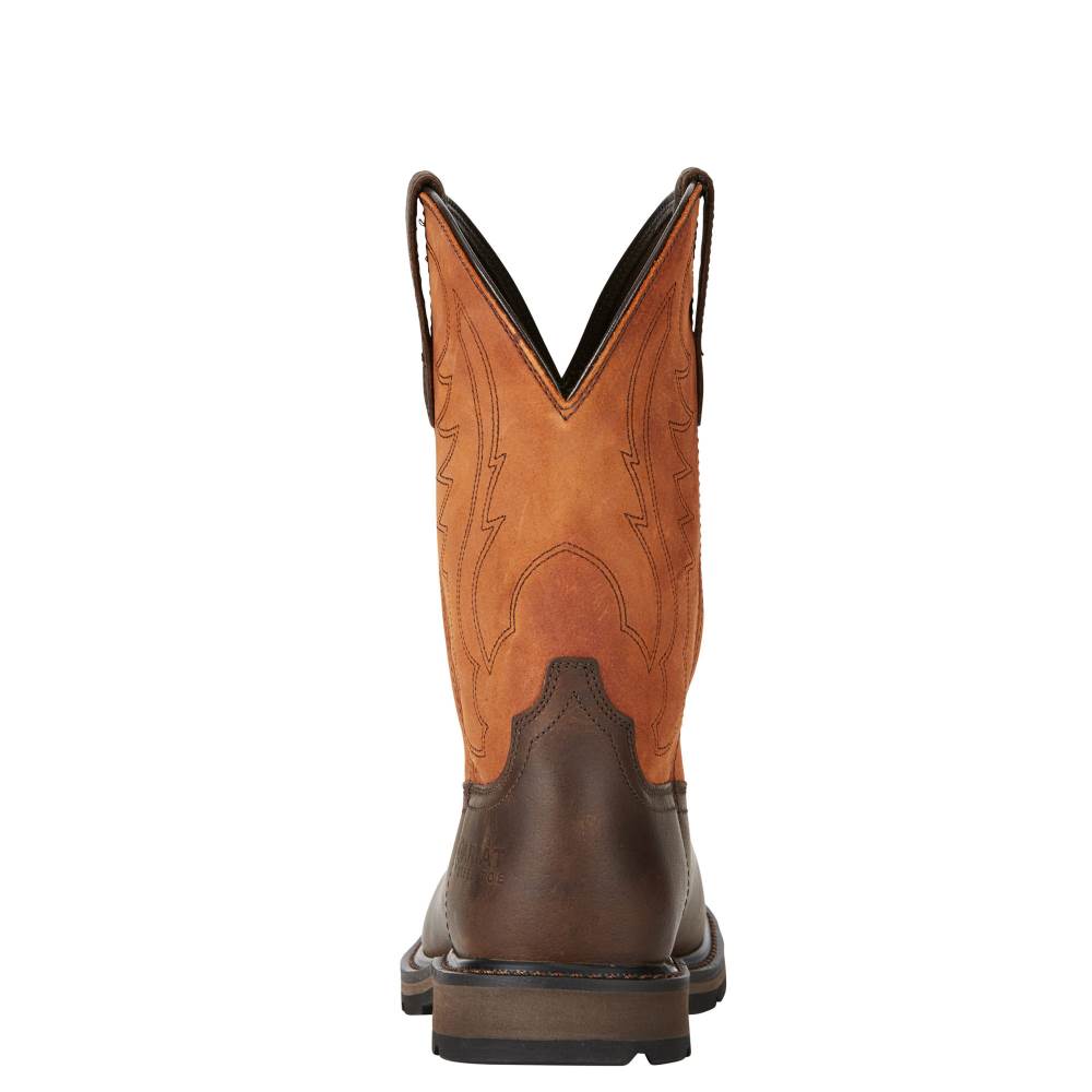 Ariat Groundbreaker Wide Square Toe Steel Toe Work Boot - BROWN EMBER