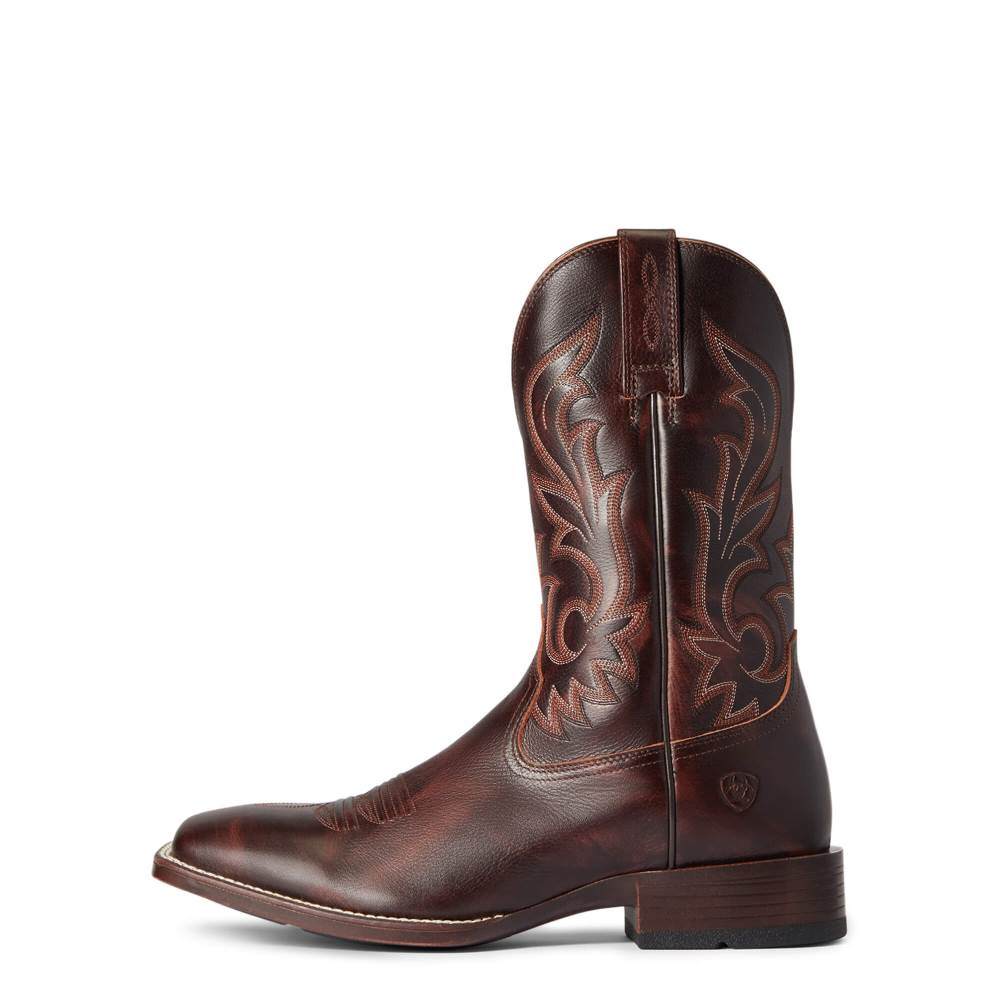 Ariat Slim Zip Ultra Western Boot - HAND STAINED RED - BROWN