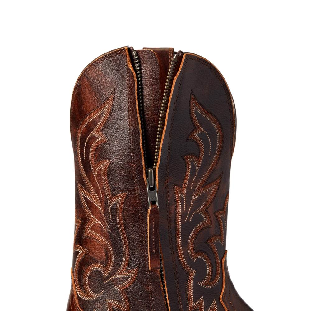 Ariat Slim Zip Ultra Western Boot - HAND STAINED RED - BROWN