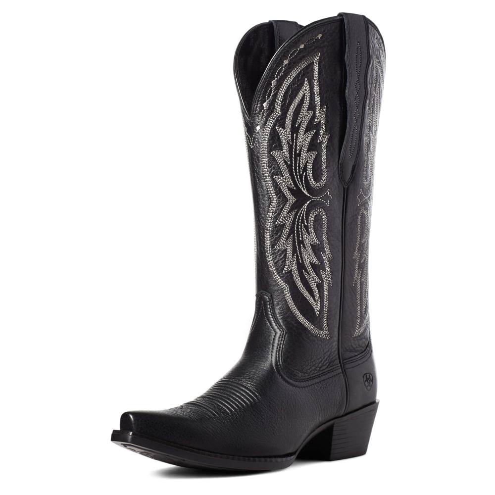 Ariat Heritage X Toe Elastic Wide Calf Western Boot - BLACK