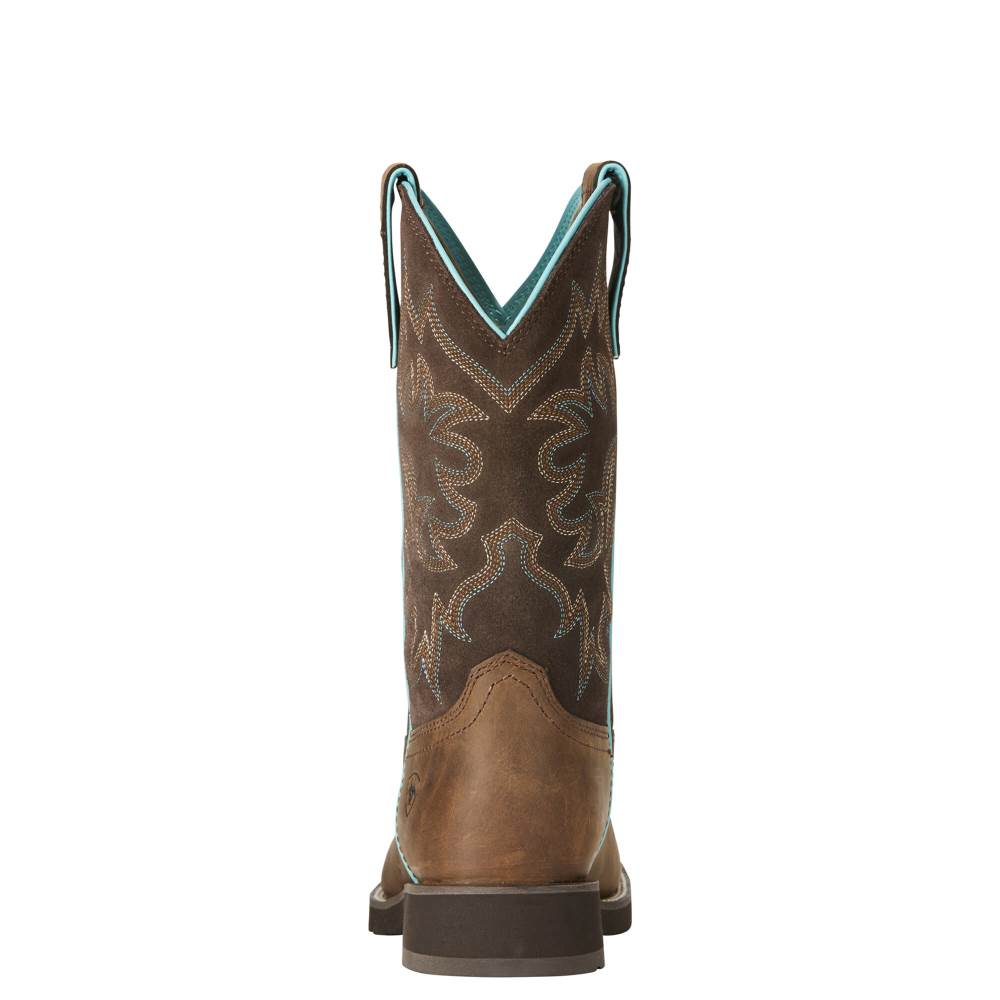 Ariat Delilah Round Toe Western Boot - DISTRESSED BROWN