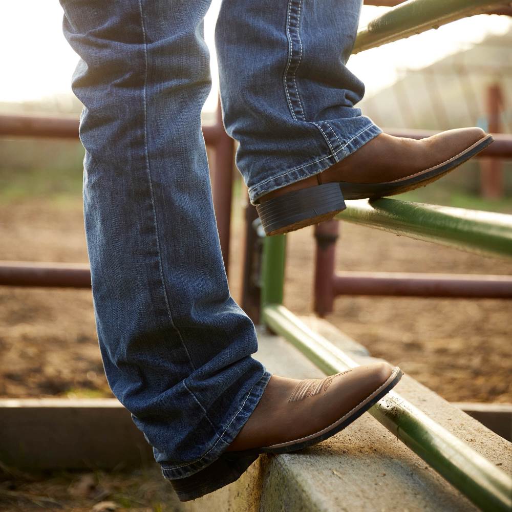 Ariat Sport Wide Square Toe Western Boot - DISTRESSED BROWN