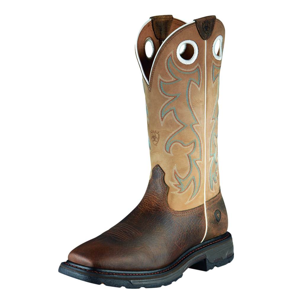 Ariat WorkHog Wide Square Toe Tall Steel Toe Work Boot - EARTH