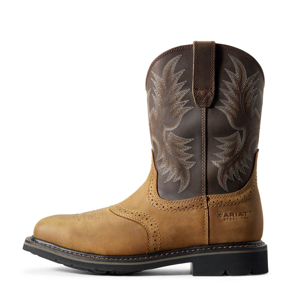 Ariat Sierra Wide Square Toe Steel Toe Work Boot - AGED BARK